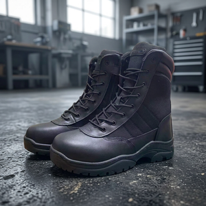 DSF40 Black PU Leather Tactical <b>Boots</b> Waterproof Outdoor All Seasons <b>Hiking</b> <b>Boot</b> - Product Image 4