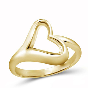 Anello a Forma di Cuore F314 in Oro Rosa, Anello Unisex alla Moda, Gioiello per San Valentino, Design Semplice - Product Image 2