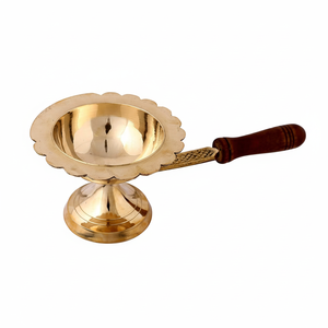 Brûleur d'encens en laiton le plus vendu avec manche en bois Brûleur d'encens en laiton décoratif pour la maison Cadeau de Noël Produit de bonne odeur - Product Image 1