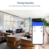Sakelar Pintar USB OLED Tuya dengan Daya Listrik untuk Penggunaan Hotel, Kompatibel dengan Android, Timer Breaker untuk Alexa & Google Home