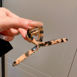 <span class=keywords><strong>RARA</strong></span> 11.5CM accessoires de cheveux à la mode femmes pince à cheveux en acétate de tortue en métal griffes de cheveux croisées - Product Image 6