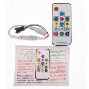 RF Pengontrol Mini Nirkabel, Kontroler Warna Impian LED UNTUK Modul Led Warna Impian dengan 14 Kunci Remote Kontrol RF