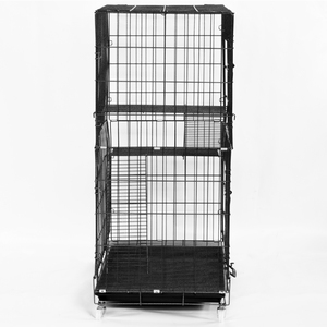 Chine Excellente Qualité Pliable 3 4 Étages Pas Cher En Métal Grand Chat <span class=keywords><strong>Cages</strong></span> Avec Roues Cage Pour Animaux De Compagnie - Product Image 3