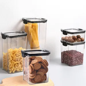 Pots à cookies en plastique avec couvercles, pièces, pour cuisine, qualité alimentaire, vente en gros