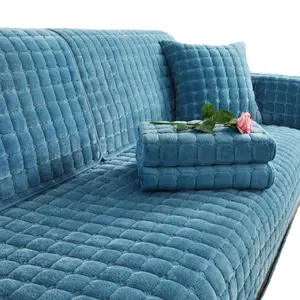 Wholesale Protector Modern Design Flannel Sofa Cover Set in Good Quality 3seats slipcover for living room