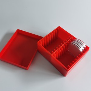 Nueva moda portátil de plástico plana 12,4*7*9,1 cm rojo plásticos 10 monedas cajas de almacenamiento - Product Image 1