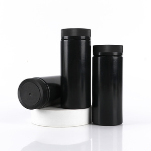 Bouteille en plastique HDPE noire de 100 ml, 150 ml, 200 ml, contenant de pilules, pot à vitamines avec bouchon à déchirer, logo de couleur personnalisé - Product Image 2