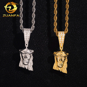 Prix de gros Jésus Moissanite Pendentif Hip Hop Iced Out Design 925 Sterling Silver Plaqué Or Moissanite Pass Diamond Tester - Product Image 5