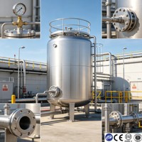 Réservoir de stockage d'huile industriel en acier inoxydable 304 avec pompe, certifié ASME CE, haute capacité 100L-10000L