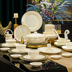 Service de vaisselle en céramique de Jingdezhen, assiettes en porcelaine fine, vaisselle domestique, vente en gros, personnalisation de l'image et du logo - Product Image 2
