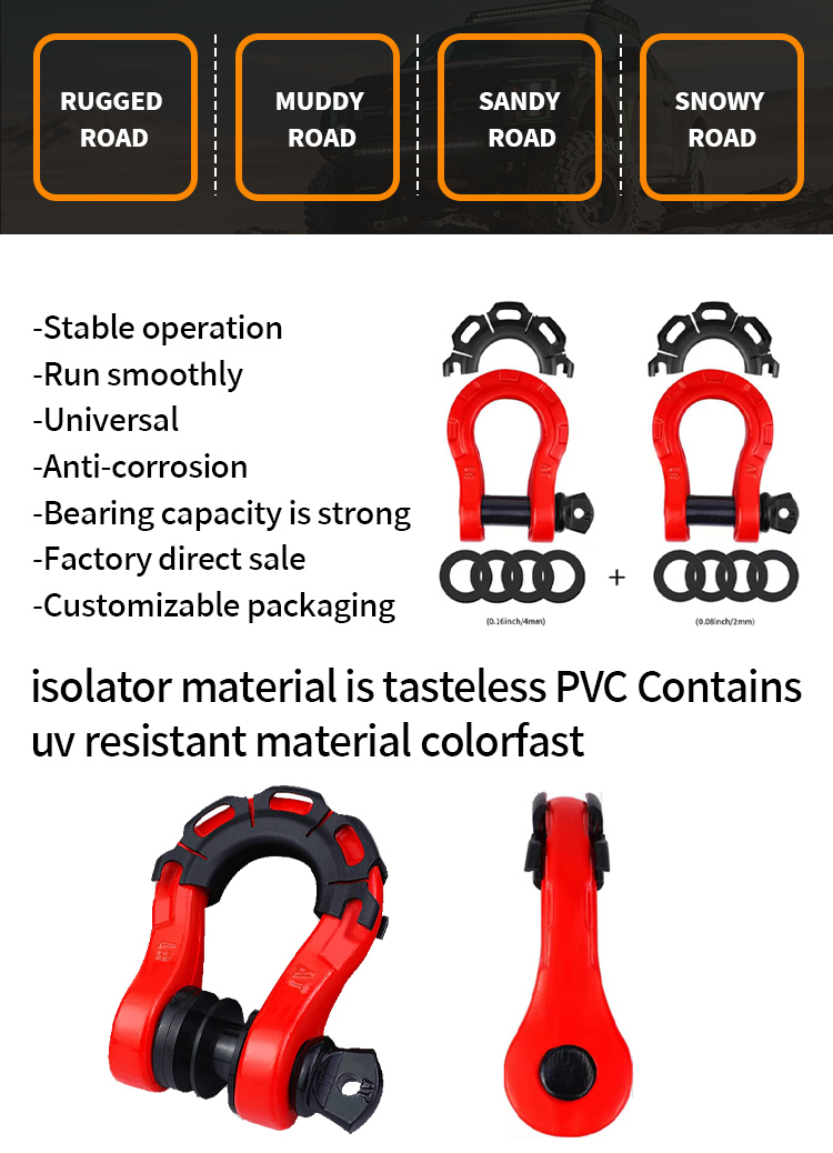 D-Ring Shackle With Isolator | 3/4-in - Zone Offroad - Foto 2