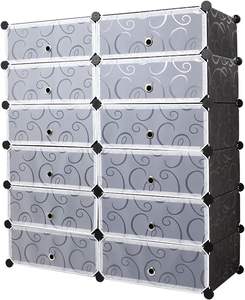 Armario <span class=keywords><strong>de</strong></span> Almacenamiento <span class=keywords><strong>de</strong></span> Zapatos Plegable Simple <span class=keywords><strong>de</strong></span> Plástico Portátil, Organizador <span class=keywords><strong>de</strong></span> <span class=keywords><strong>Ropa</strong></span> <span class=keywords><strong>de</strong></span> Plástico para Bricolaje, Zapatero con Puerta, Color Personalizado - Product Image 2