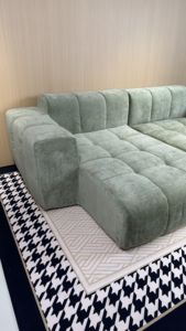 Modern Lüks Kadife L Şeklinde Sıkıştırılmış Çekyat Takımı, Ayarlanabilir Özellikler, Dayanıklı Tasarım, Oturma Odası İçin İskeletsiz Kanepe - Product Image 5