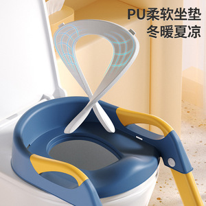 Cartoon Children Toilet Seat With Step Stool For Toddler <b>Potty</b> <b>Training</b> 3-6 Years Old Plastic Material - Product Image 4