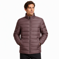 Veste d'hiver décontractée pour homme, portable, de voyage, en polyester, à col montant, avec fermeture éclair, imperméable et respirante