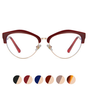 87268 Monture de lunettes anti-lumière bleue en TR90 et métal, forme géométrique ovale, monture complète, unisexe, pour les ventes transfrontalières - Product Image 2