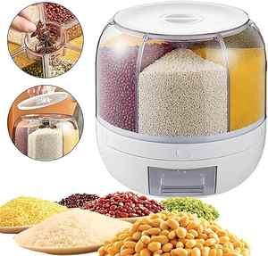 Dispensador de Cereales Giratorio de 360 Grados, Contenedor de Arroz Seco con Taza para Cocina - Product Image 3