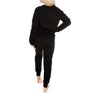 ชุดวอร์มออกกำลังกายสำหรับผู้หญิง PIHA SPORTS ผ้าโพลีเอสเตอร์/คอตตอน สำหรับฤดูหนาว สีชมพู ไซส์พลัส ชุดฟลีซแบบมีฮู้ด 2 ชิ้น - Product Image 3