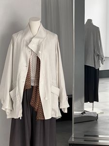 <span class=keywords><strong>เสื้อ</strong></span>โค้ทเทรนช์ผ้าลินินไลเซลล์แบบลำลองทรงหลวม รุ่น Muguyu Spring พร้อมดีไซน์ไหล่ตกและจีบระบาย ความยาวปานกลาง 260604035 - Product Image 3