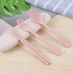 Alat makan set portabel stainless steel, alat makan set portabel, kayu beech dalam kotak timah