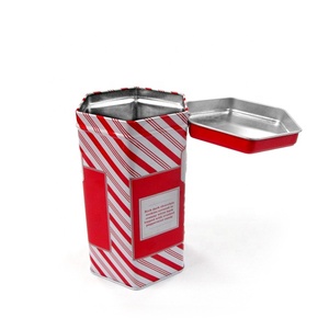 Caja de Metal Hexagonal Decorativa para Galletas de Chocolate con Impresión Personalizada - Product Image 3