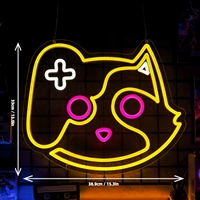 Enseigne néon LED Gaming Cat Ghost, Lumière néon de jeu pour décoration murale, Enseigne lumineuse LED pour chambre de adolescents et décoration de salle de jeux