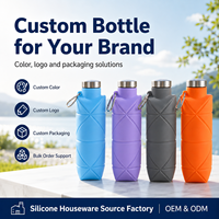 Bouteille d'eau de camping en silicone imperméable YMS, nouveau design, 700 ml, réutilisable, livrée avec une boucle d'alpinisme