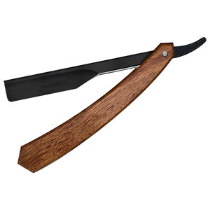 Navaja de Afeitar Plegable de Alta Calidad para Barberos con Cómodo Mango de Madera, Herramientas de Afeitado y Depilación, Navaja de Barbero - Product Image 1