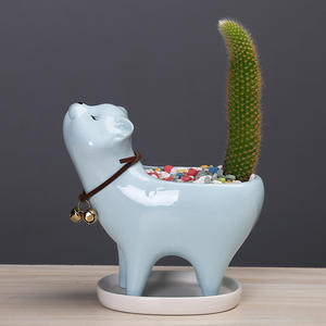 Pot de fleurs en céramique pour succulentes et cactus, motif chat de dessin animé, décoration mignonne pour <span class=keywords><strong>balcon</strong></span> et jardin, cadeau de Noël personnalisé - Product Image 4