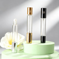 Flacon en verre personnalisé de 10 ml à double tête avec applicateur roll-on et vaporisateur, conteneur vide pour parfum et huile essentielle avec boîte cadeau personnalisée