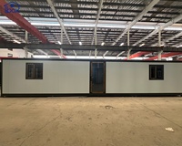 Maison modulaire HNIBOX à double espace, maison conteneur extensible standard 40x20 pieds, 3 chambres, 1 salle de bain, fenêtres et portes à double vitrage