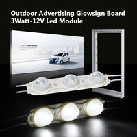 Module d'éclairage publicitaire LED SMD 2835 à injection, 12V 24V IP67 3W 16*27 °   Éclairage LED pour les bacs à lumière de signalisation extérieure