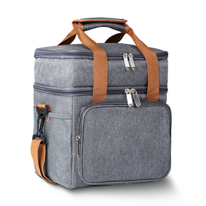 Cách nhiệt tái sử dụng công suất lớn Tote Túi ăn trưa hai lớp rắn Vai Túi thực phẩm dã ngoại trường làm việc sử dụng - Product Image 1