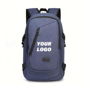 Custom Logo Unisex <b>Black</b> Nylon Oxford Leather <b>Backpack</b> Bag Laptop <b>Backpack</b> Office <b>Backpack</b> for <b>Men</b> - Product Image 1