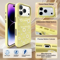 Casing Pelindung Kulit PU Smooth Bloom Sponge untuk iPhone 17 18 Pro dengan Tombol Logam Terpisah, Tahan Aus, dan Awet