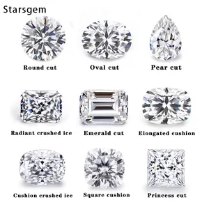 Starsgem 보석 제조 업체 사용자 정의 합성 보석 도매 그라 vvs 다이아몬드 스톤 느슨한 moissanite
