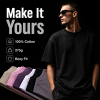 T-shirts décontractés pour hommes à manches courtes, style hip-hop, coupe ample, avec logo en strass, 100 % coton, 275 g/m², haute qualité, vente en gros
