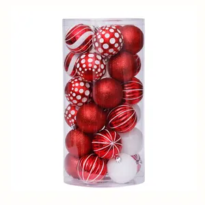Ornamenti di palline di natale in plastica personalizzati ciondoli decorativi infrangibili per albero di natale