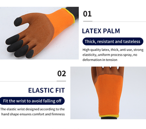 Guantes de trabajo de construcción industrial Durable impermeable con material de nitrilo de látex de PU con forro de nailon de algodón Muestra gratis - Product Image 6