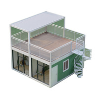 Maison Modulaire Préfabriquée à Deux Unités avec Toit en Verre, Terrasse, Pergola, Structure en Acier, Escalier en Spirale, Style Moderne