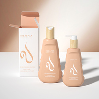 Flacons de lotion pour soins de la peau en PE, contenants en plastique, emballage, 200 ml, 300 ml, pompe, shampoing, crème pour le visage, capacité personnalisée, impression d'écran