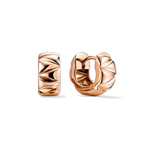 Milskye diseñador inspirado pendientes chunky <span class=keywords><strong>PYRA</strong></span> 14K oro plata esterlina 925 aros huggie - Product Image 5