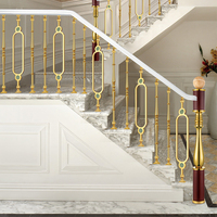 Hôtel Villa Cuivre Aluminium Escalier Verre Rampe Colonne Hôtel Villa Escalier Main Courante
