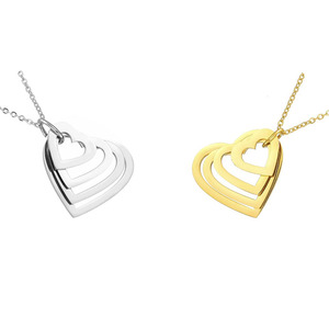 Tùy chỉnh không gây dị ứng chì Miễn phí tên gia đình Thép không gỉ khắc rỗng tình yêu hình trái tim Vòng cổ - Product Image 3