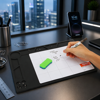 Tapis de travail magnétique en silicone résistant à la chaleur JAKEMY JM-Z17 blanc et noir de haute qualité, certifié CE, pour téléphone portable et appareil photo