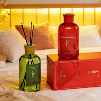 Diffuseur de roseaux en rotin haut de gamme sans flamme, parfum rose, huile essentielle, pièce décorative, désodorisant longue durée pour chambre à coucher 120-180