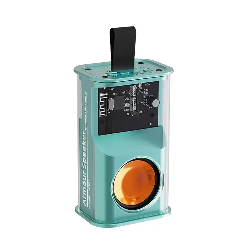 OEM Mini Modern RGB Light Wireless BT 5.0 Stereo Speaker Portable Outdoor Transparent Gaming Speaker