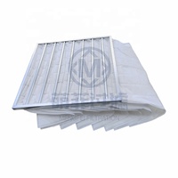 Filter Kantong Kustom F5-F9 Efisiensi Sedang Media Nonwoven PET Polyester Rangka Aluminium Alloy untuk Pendingin Udara