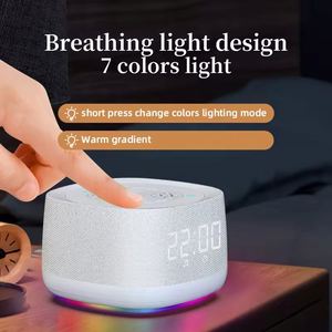 Haut-parleur sans fil V5.4 avec batterie de 1000 mAh, petite veilleuse d'ambiance, prise en charge de la carte mémoire pour la programmation d'alarmes - Product Image 2