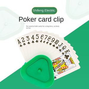 Porte-cartes triangulaire 4 pièces, pince à cartes mains libres en plastique pour poker, <span class=keywords><strong>UNO</strong></span>, soirées jeux en famille, seniors et enfants - Product Image 4